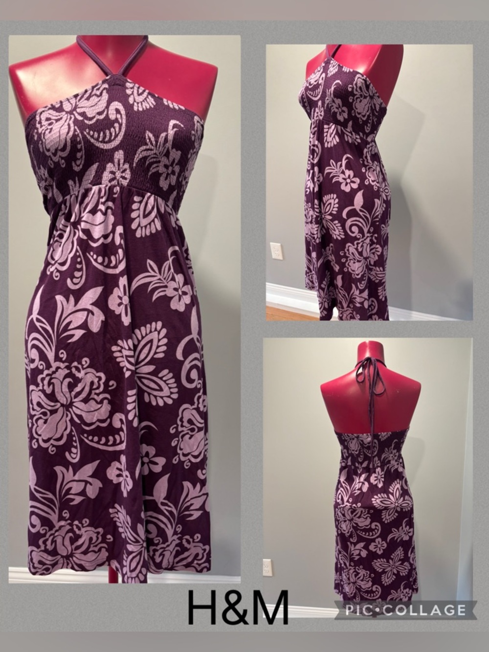 H&M Purple Sleeveless Halter Dress